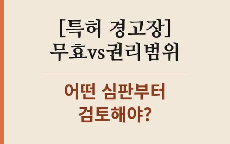 특허침해 경고장 받았을 때, 무효심판과 권리범위확인심판 — 4옵션 의사결정 인덱스