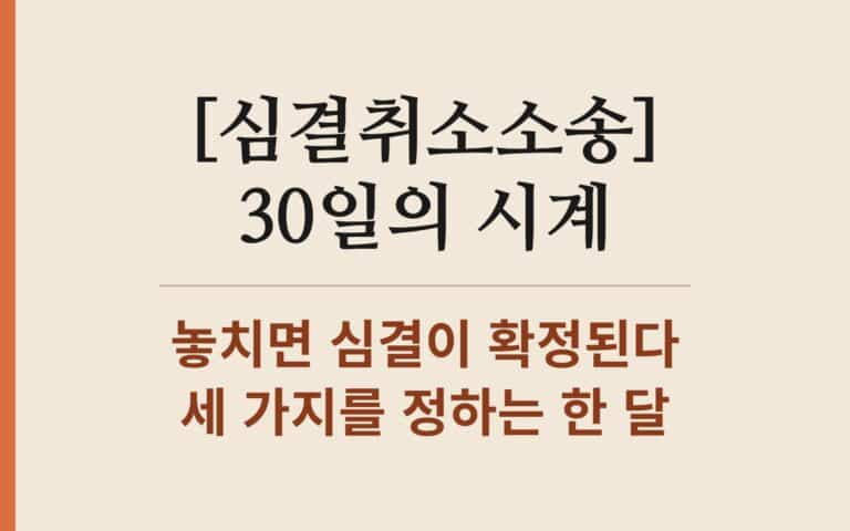 심판에서 진 날부터 30일 — 심결취소소송 타임라인과 세 가지 결정