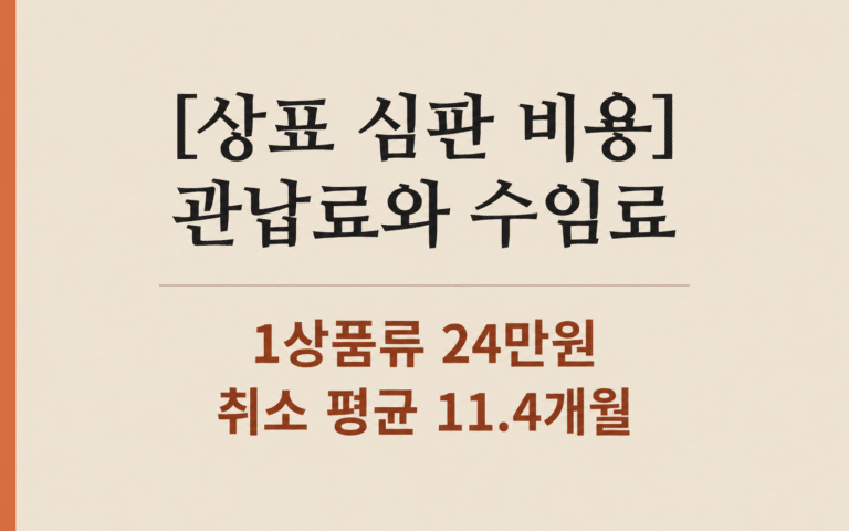 상표심판 비용 — 상품류 단위 관납료와 변리사 수임료 산정